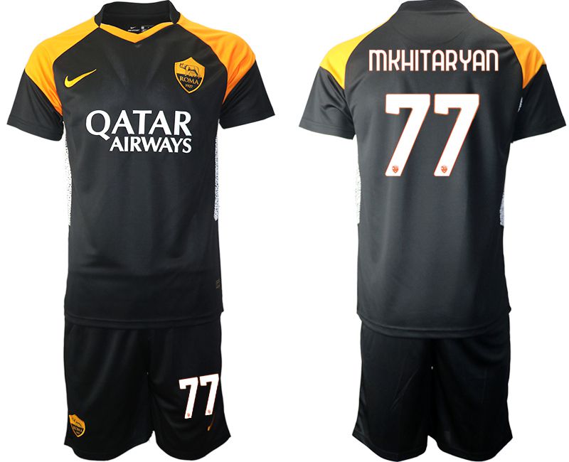 Men 2020-2021 club Rome away #77 black Soccer Jerseys->rome jersey->Soccer Club Jersey